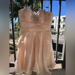 Pink peachy color dress with jewel detail
